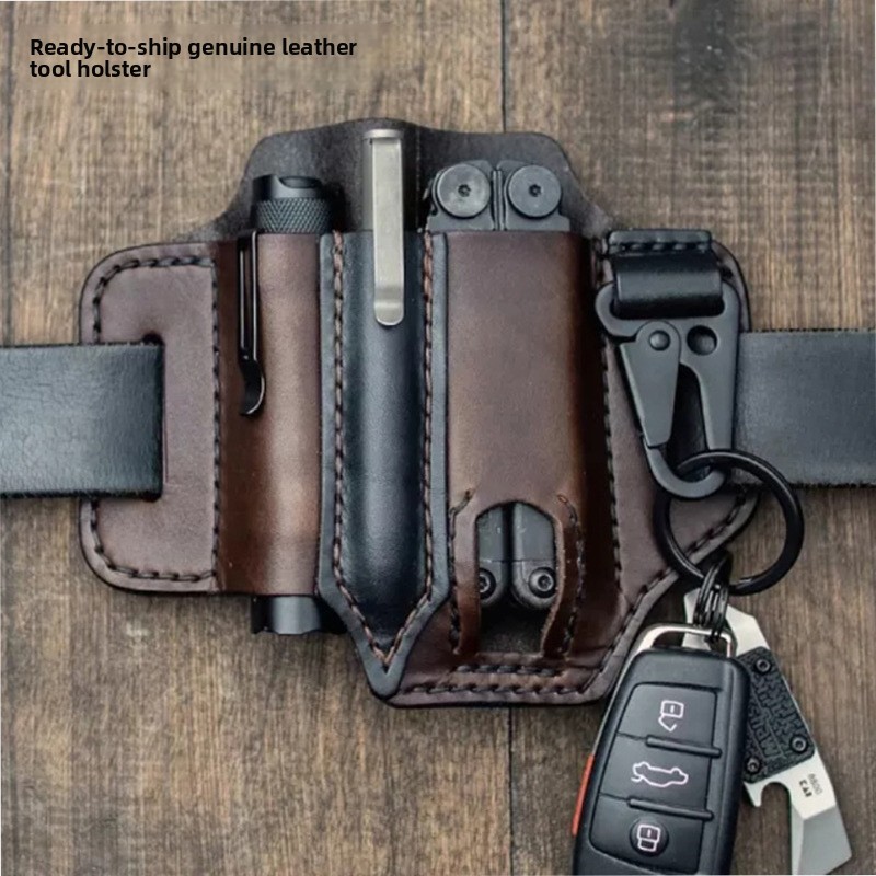 Edc Carry Belt Pouch - Kantong Alat EDC Kulit, Tempat Senter