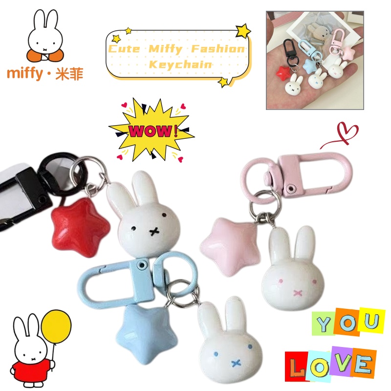 Carabiner Keychain - Gantungan Kunci Miffy Kawaii, Ornamen Pesona