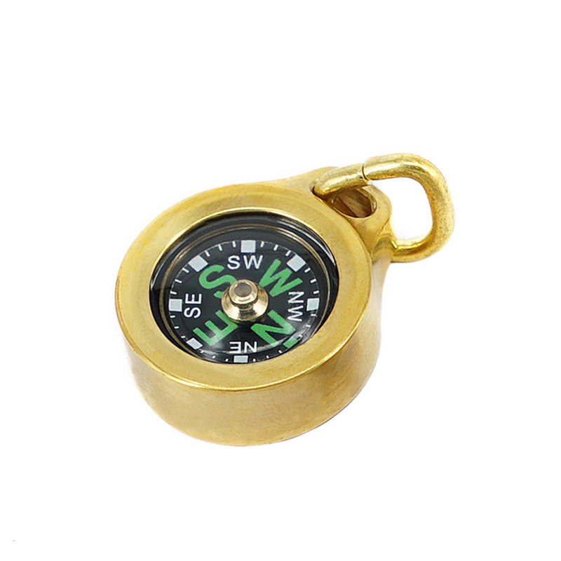 Paduan Titanium/Tembaga Bercah - Compass Keychain Mini ulasan dan harga