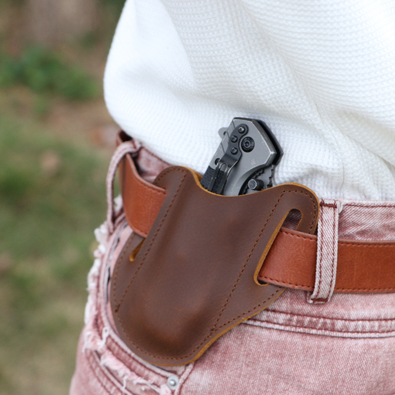 Kantong Alat EDC Kulit, Tempat - Edc Carry Belt Pouch ulasan dan harga