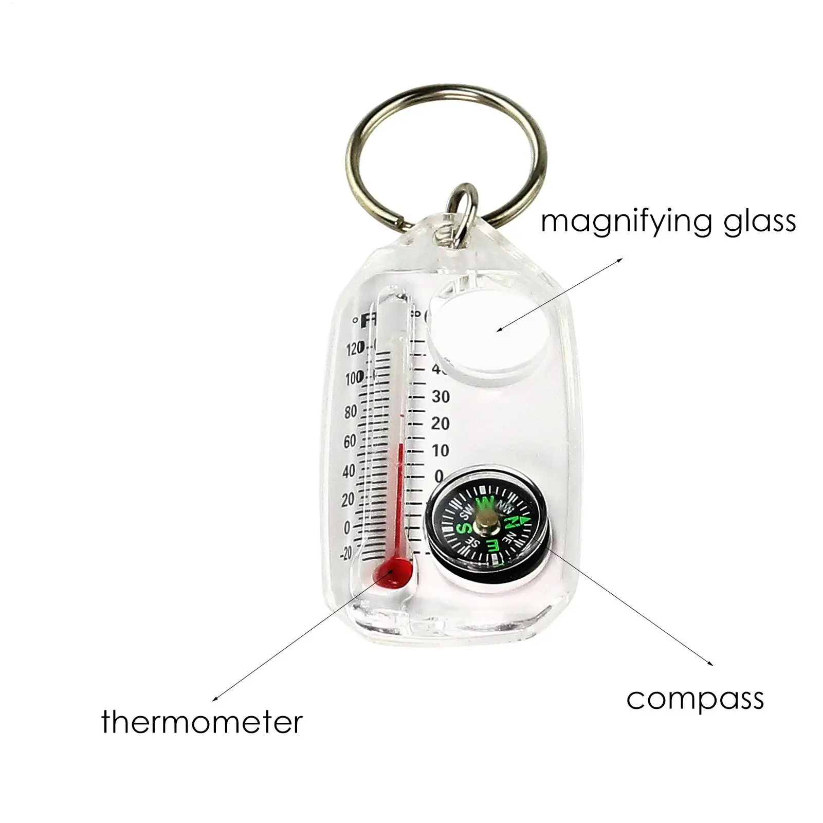 1 buah Kompas Mini Multifungsi - Compass Keychain Mini ulasan dan harga