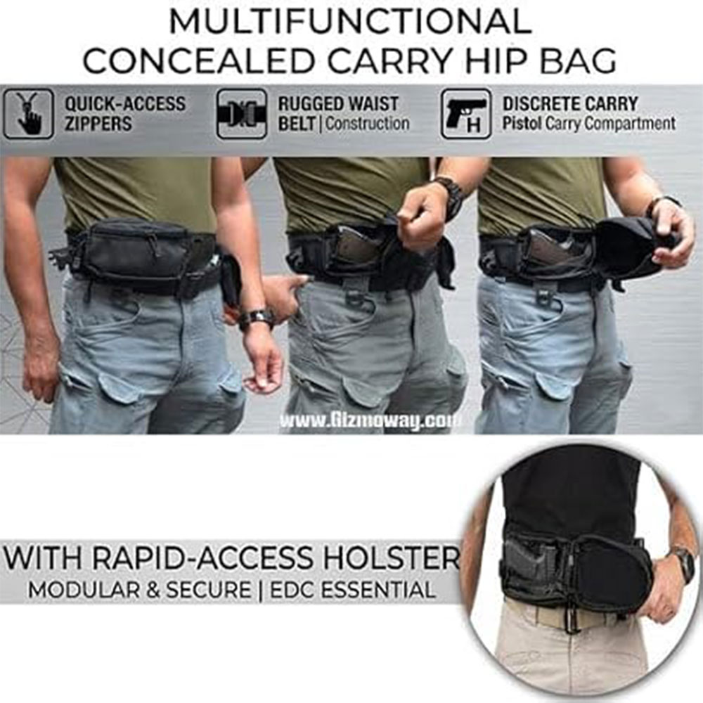 Tas Pistol Taktis, Tas Senjata - Edc Concealed Carry Fanny Pack ulasan dan harga